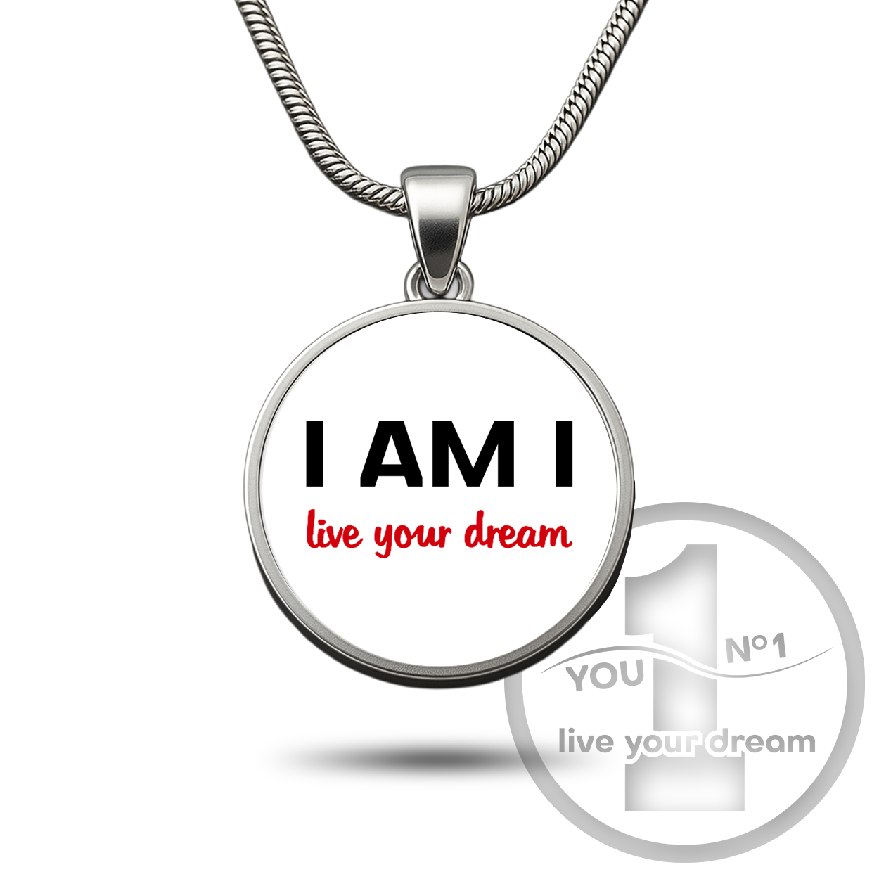 Halskette (Edelstahl, Anhänger mit Logo/Motiv) - Version 2