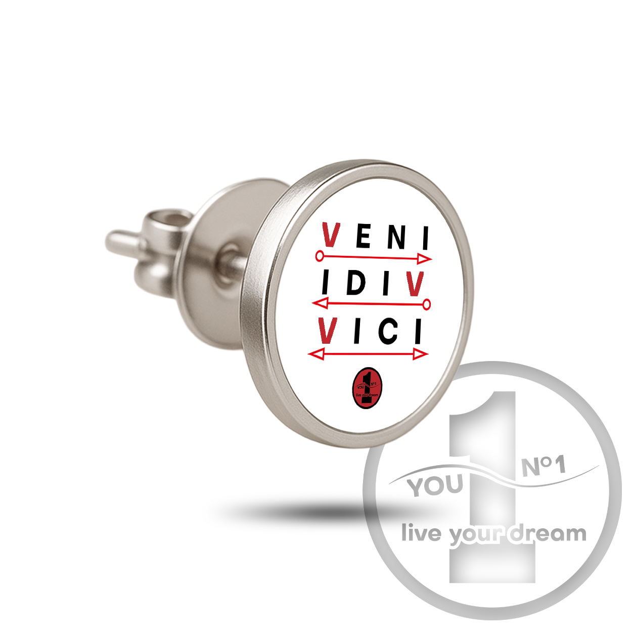 Anstecker (Metall + Gravur oder Druck, klassischer Pin-Verschluss) - Version 3