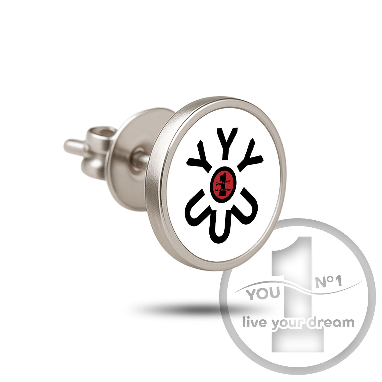 Anstecker (Metall + Gravur oder Druck, klassischer Pin-Verschluss) - Version 4