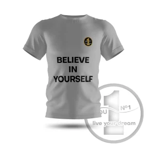 T-Shirt „Believe in yourself” grau